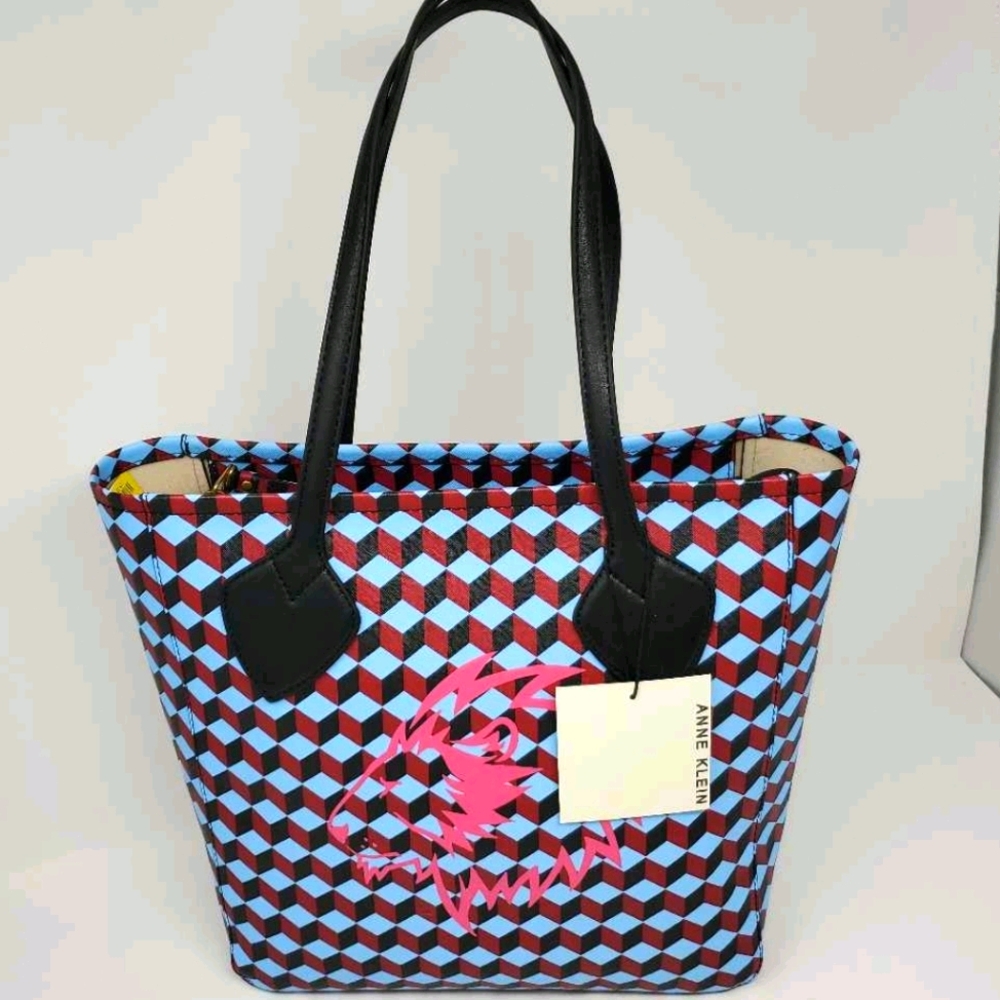 Anne Klein Womens Georgia Tote Lion Bag Purse